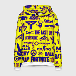 Мужская толстовка Логотипы игр на жёлтом