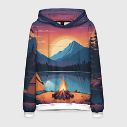 Мужская толстовка В лесу с палаткой