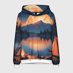 Мужская толстовка Костер на берегу озера