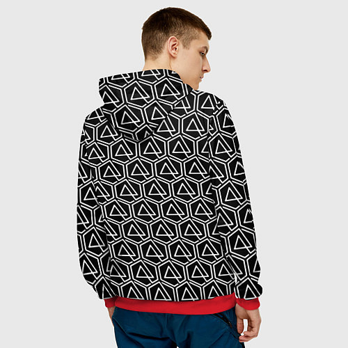 Мужская толстовка Linkin park pattern / 3D-Красный – фото 4