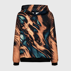 Мужская толстовка Абстракция тёмный бирюзово-медный