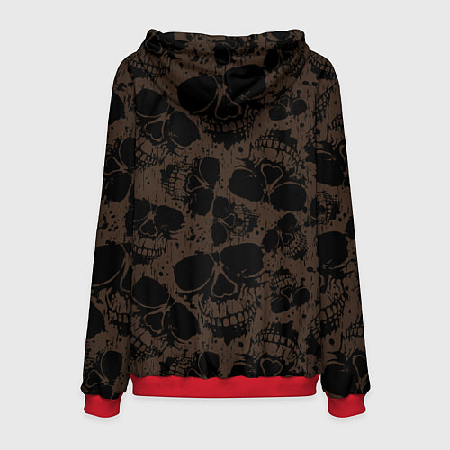 Мужская толстовка Merry Christmas - skeleton / 3D-Красный – фото 2