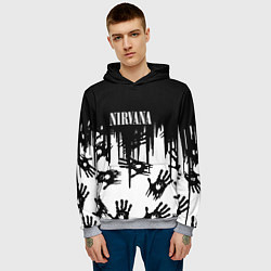 Толстовка-худи мужская Nirvana rok hand, цвет: 3D-меланж — фото 2