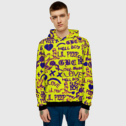 Толстовка-худи мужская Lil peep rap pattern, цвет: 3D-черный — фото 2