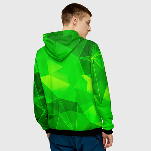 Мужская толстовка Seventeen green poly / 3D-Черный – фото 4