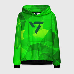 Толстовка-худи мужская Seventeen green poly, цвет: 3D-черный