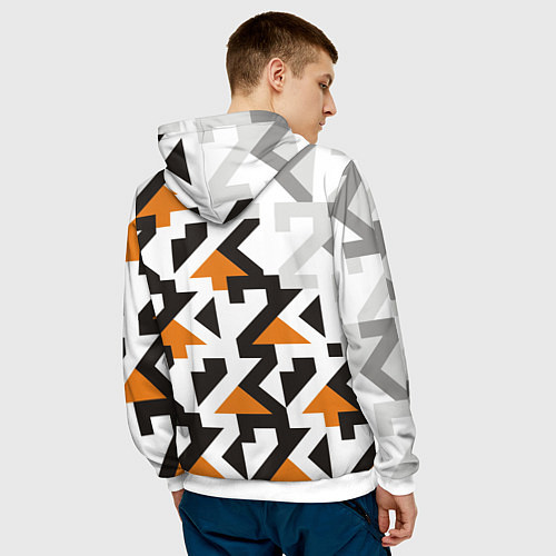 Мужская толстовка Паттерн-23 / 3D-Белый – фото 4
