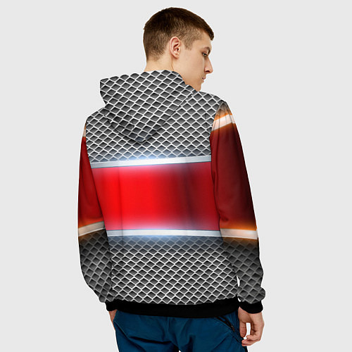 Мужская толстовка Nissan авто текстура / 3D-Черный – фото 4