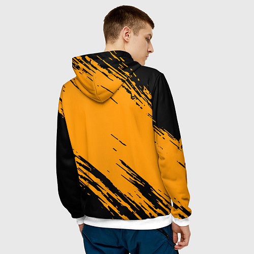 Мужская толстовка Black desert краски абстракция / 3D-Белый – фото 4
