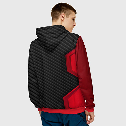 Мужская толстовка FIAT текстура метал / 3D-Красный – фото 4