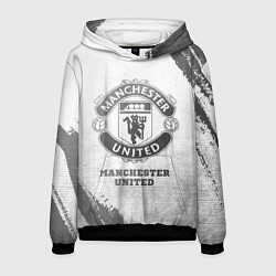 Толстовка-худи мужская Manchester United - white gradient, цвет: 3D-черный