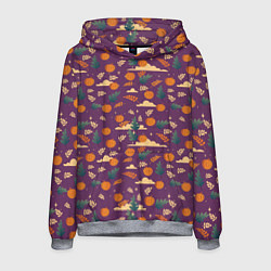Мужская толстовка Маленькие тыквы на фиолетовом фоне