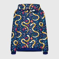 Мужская толстовка Новогодний паттерн символ года 2025