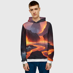 Толстовка-худи мужская Текущая лава, цвет: 3D-белый — фото 2