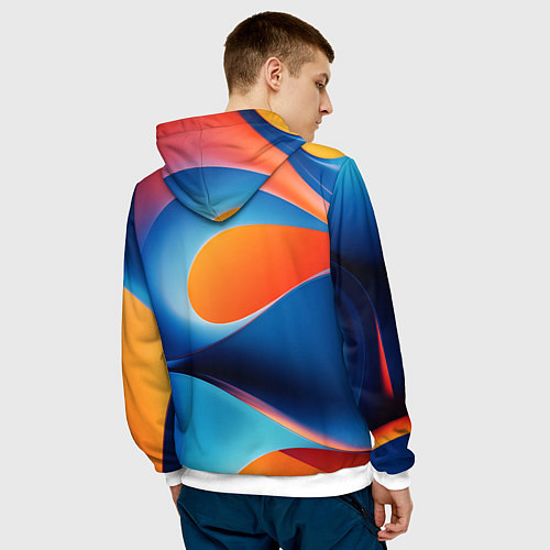 Мужская толстовка Абстрактный геометрический градиент / 3D-Белый – фото 4