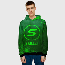 Толстовка-худи мужская Skillet - green gradient, цвет: 3D-черный — фото 2