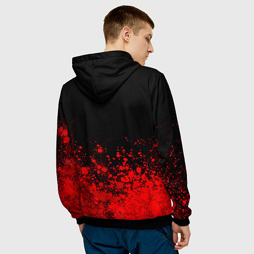 Мужская толстовка Lindemann - red gradient посередине / 3D-Черный – фото 4