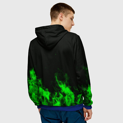 Мужская толстовка Doom кислотное лого огонь / 3D-Синий – фото 4