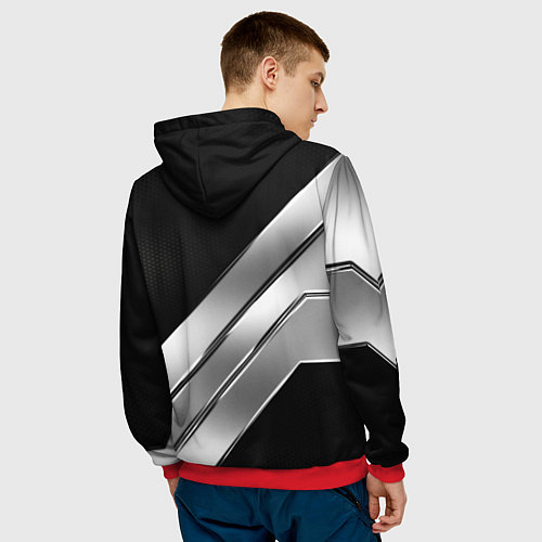 Мужская толстовка Nissan metal steel auto / 3D-Красный – фото 4