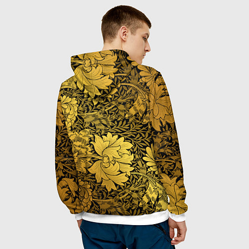 Мужская толстовка Золотые подсолнухи / 3D-Белый – фото 4