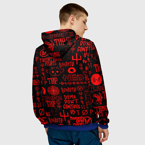 Мужская толстовка Twenty one pilots pattern rock steel / 3D-Синий – фото 4