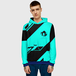 Толстовка-худи мужская Deathstranding geometry, цвет: 3D-синий — фото 2
