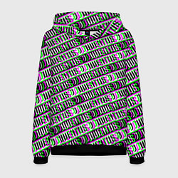 Толстовка-худи мужская Juventus glitch pattern, цвет: 3D-черный