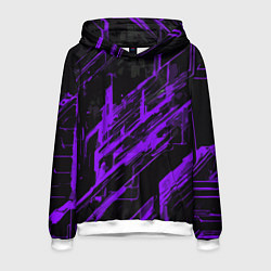 Мужская толстовка Purple stripes on a black background