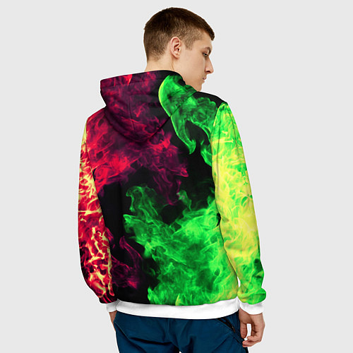 Мужская толстовка Half life битва огня кислотное лого / 3D-Белый – фото 4