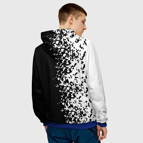 Мужская толстовка The Last of Us брызги красок черно белый / 3D-Синий – фото 4