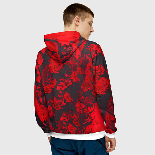 Мужская толстовка Девушка в стиле киберпанк / 3D-Белый – фото 4