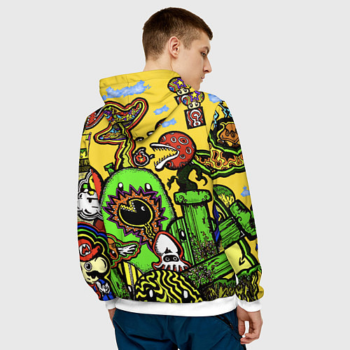 Мужская толстовка Mario краски текстура / 3D-Белый – фото 4