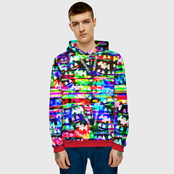Толстовка-худи мужская Marshmello music краски, цвет: 3D-красный — фото 2
