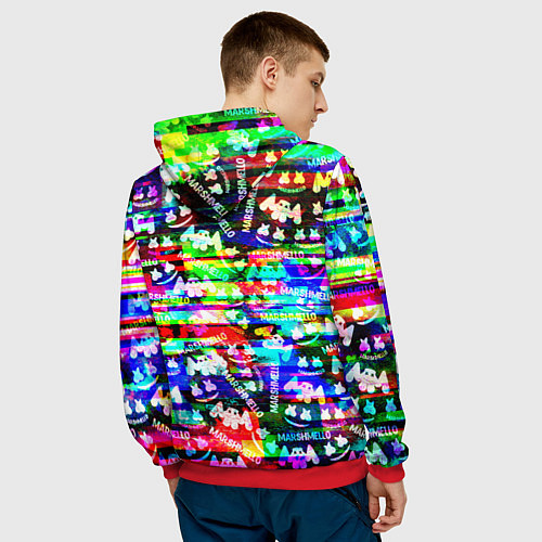 Мужская толстовка Marshmello music краски / 3D-Красный – фото 4
