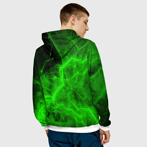 Мужская толстовка Doom storm green / 3D-Белый – фото 4