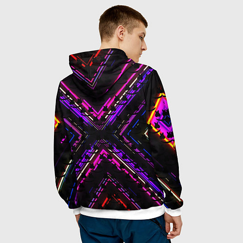 Мужская толстовка Marshmello geometry neon / 3D-Белый – фото 4