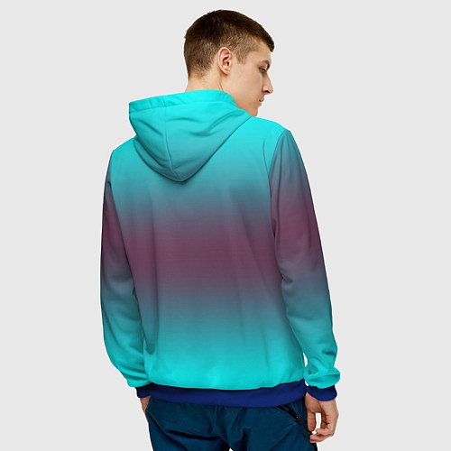 Мужская толстовка Doom gradient logo / 3D-Синий – фото 4