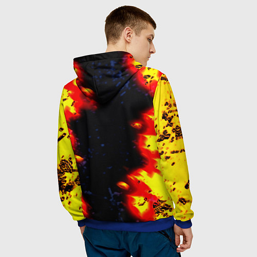 Мужская толстовка Fallout огненные краски стиль / 3D-Синий – фото 4