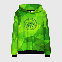 Толстовка-худи мужская Ramones green poly, цвет: 3D-черный