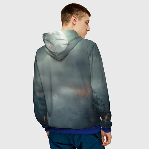 Мужская толстовка Stalker 2 взрыв вышки / 3D-Синий – фото 4