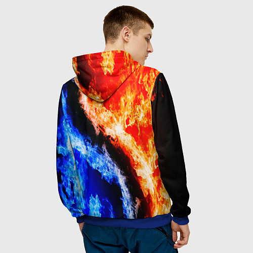 Мужская толстовка Portal битва огней / 3D-Синий – фото 4