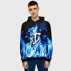 Толстовка-худи мужская Doom fire logo steel, цвет: 3D-черный — фото 2