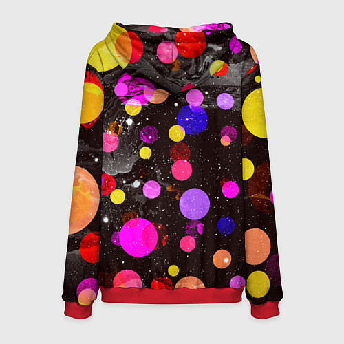 Мужская толстовка Космонавт скелет в космосе / 3D-Красный – фото 2