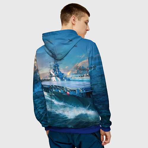 Мужская толстовка War Thunder ship / 3D-Синий – фото 4