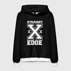 Толстовка-худи мужская Straight edge SXE, цвет: 3D-белый