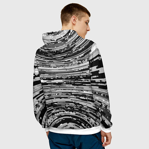 Мужская толстовка Чёрный кот играет на гитаре - нейроарт / 3D-Белый – фото 4