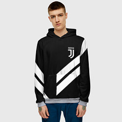 Толстовка-худи мужская Juventus line white, цвет: 3D-меланж — фото 2