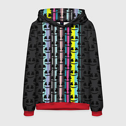 Толстовка-худи мужская Marshmello dj pattern line, цвет: 3D-красный