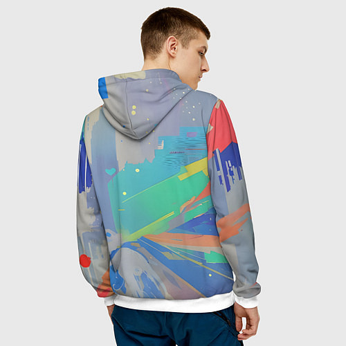 Мужская толстовка Краска абстракция / 3D-Белый – фото 4