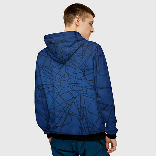 Мужская толстовка Spider-man with a spider web / 3D-Черный – фото 4
